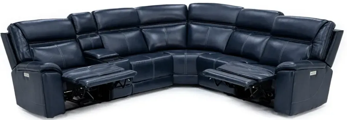 Duke 6-Pc. Leather Fully Loaded Zero Gravity Reclining Modular With Hidden Cupholders