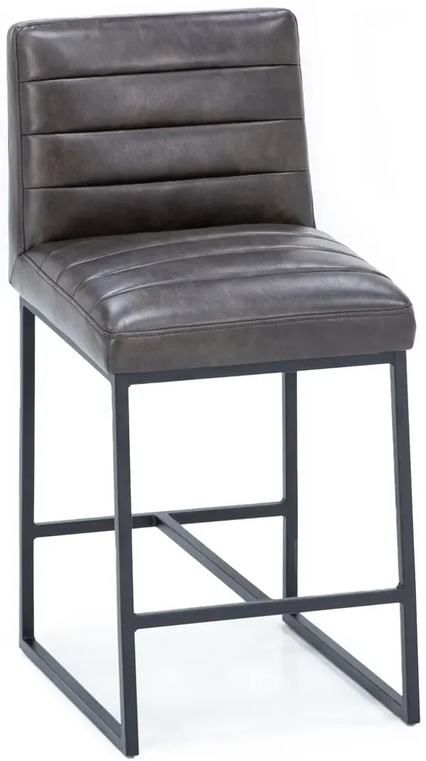 Axel 26" Counter Upholstered Stool In Metal Bison