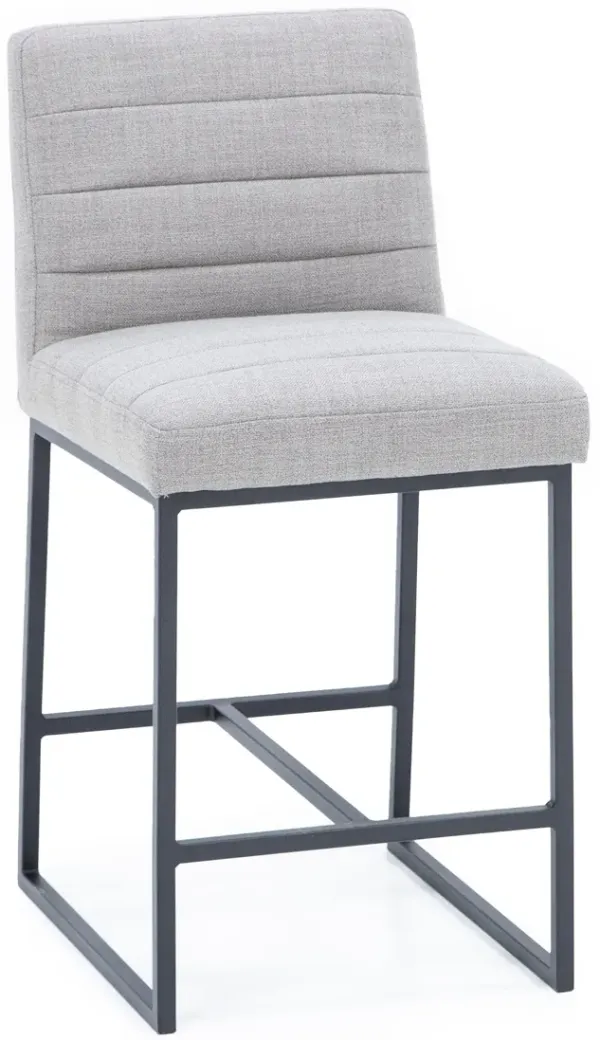 Axel 26" Counter Upholstered Stool In Metal Flint