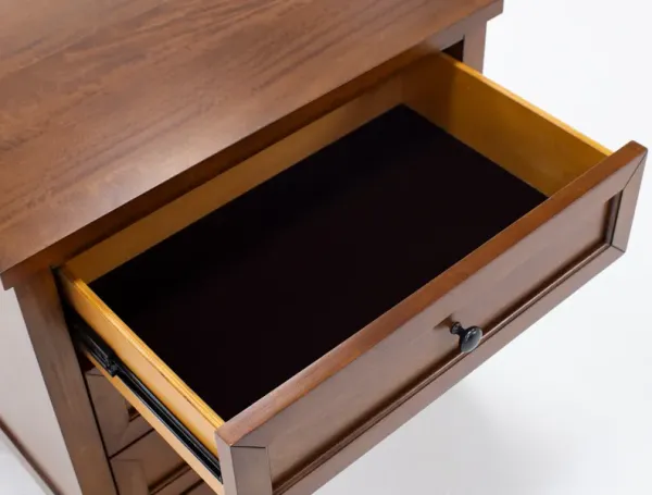 Spencer Three Drawer Nightstand In Brown