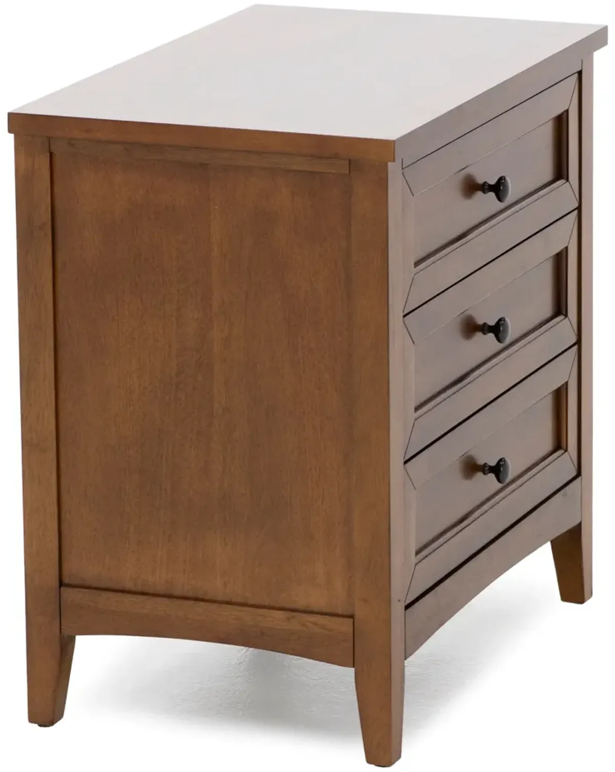 Spencer Three Drawer Nightstand In Brown