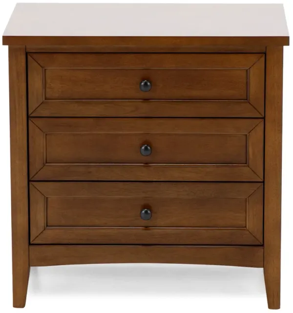 Spencer Three Drawer Nightstand In Brown