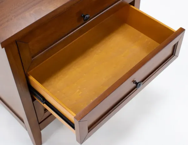 Spencer Three Drawer Nightstand In Brown