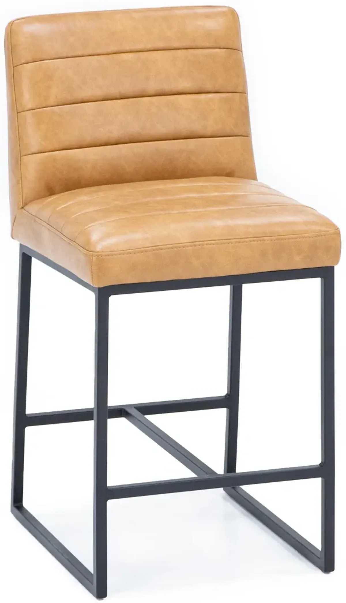 Axel 26" Counter Upholstered Stool In Metal Camel