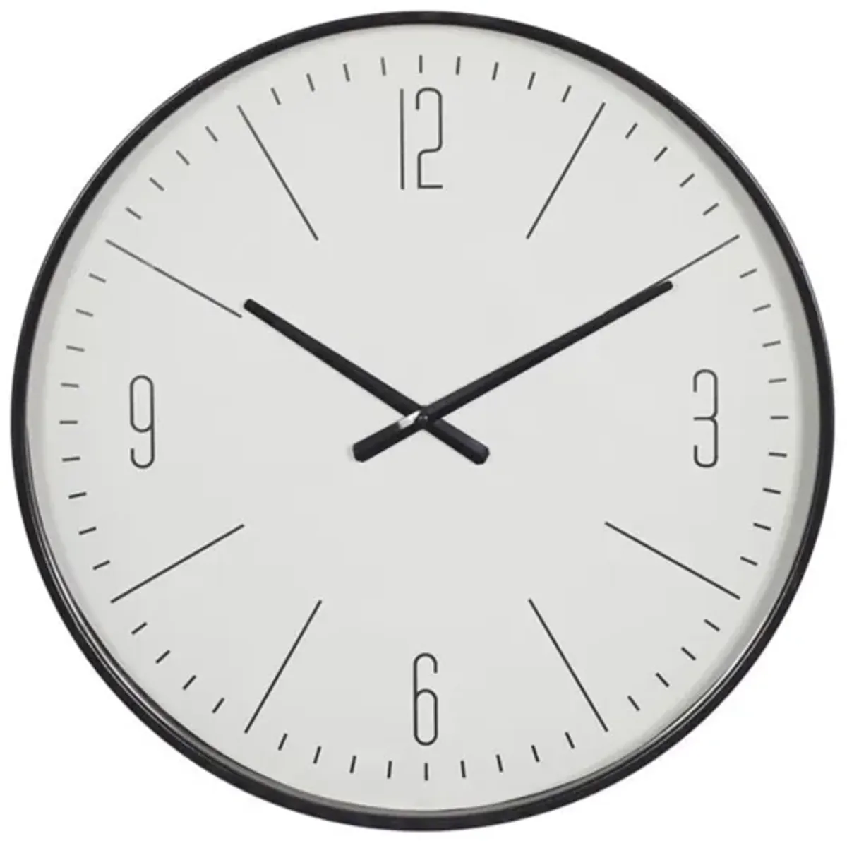 White and Black Metal Wall Clock 20" Round