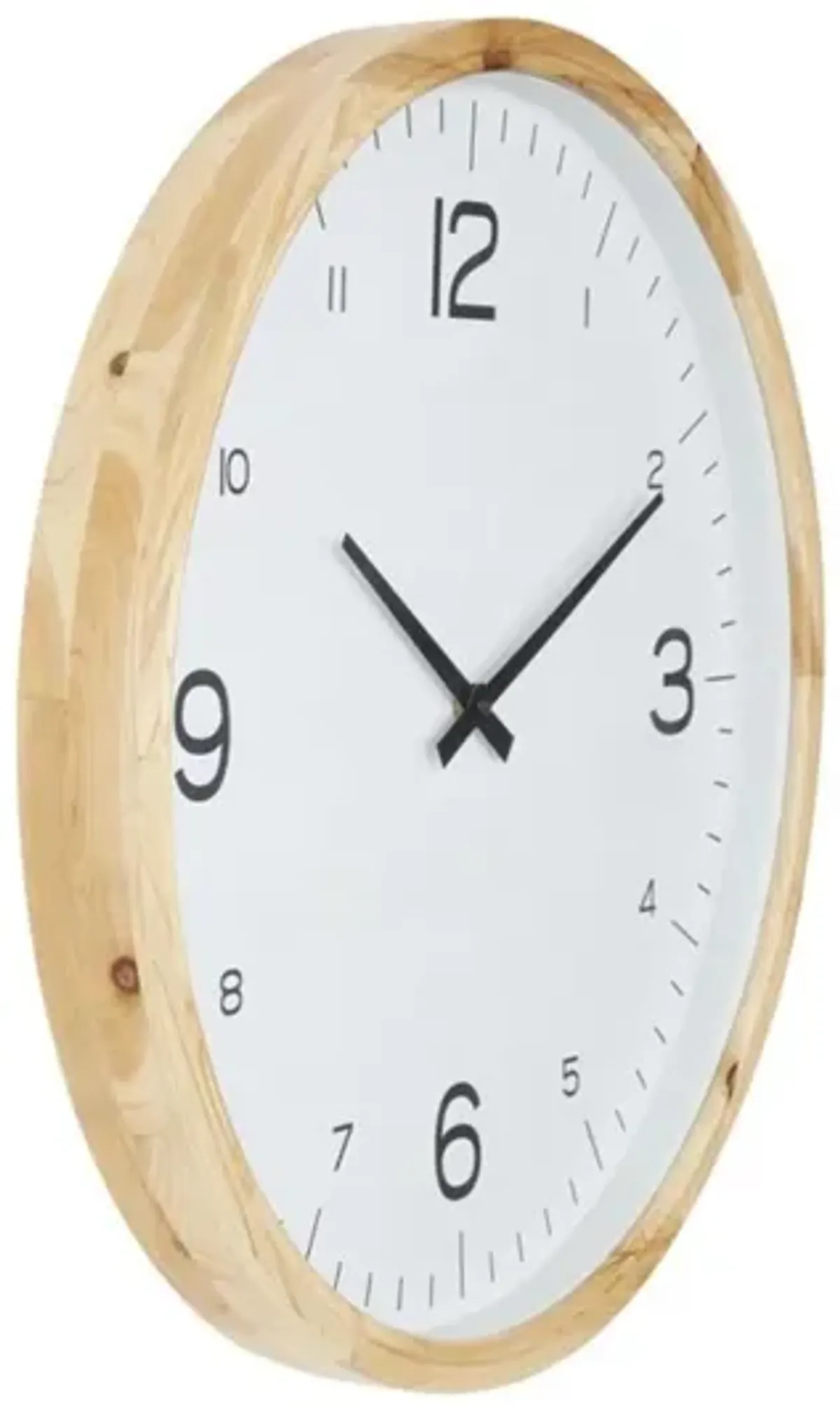 Natural Wood Frame Wall Clock 23" Round