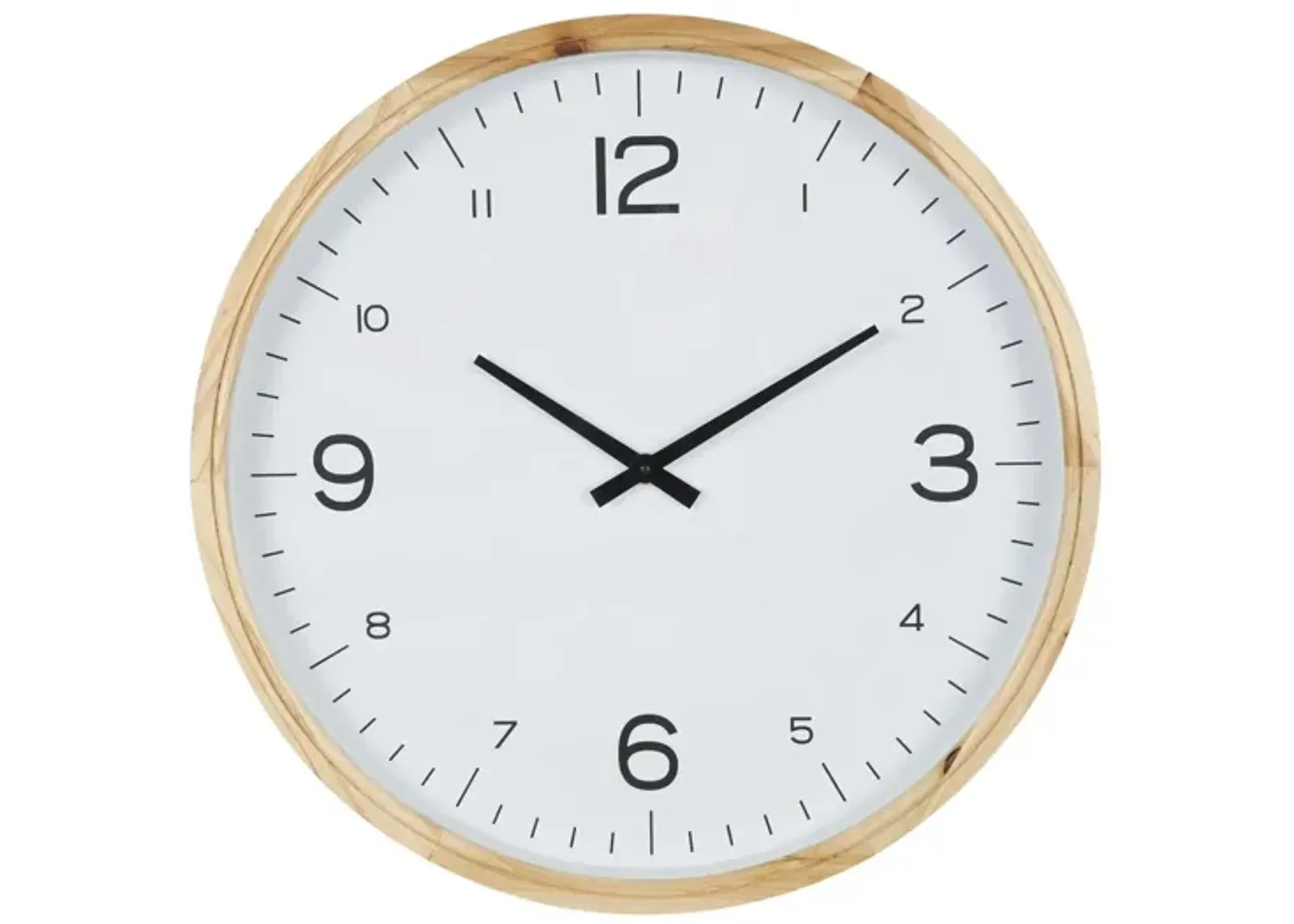 Natural Wood Frame Wall Clock 23" Round