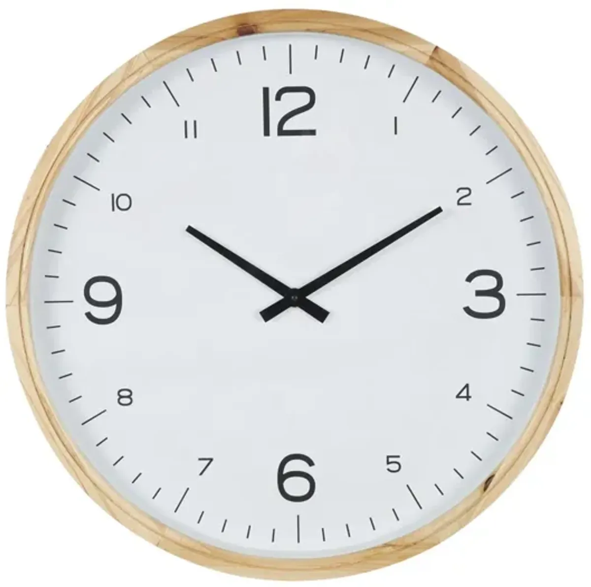 Natural Wood Frame Wall Clock 23" Round