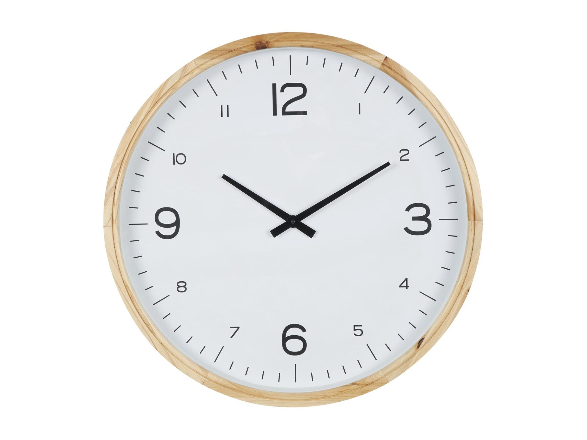 Natural Wood Frame Wall Clock 23" Round