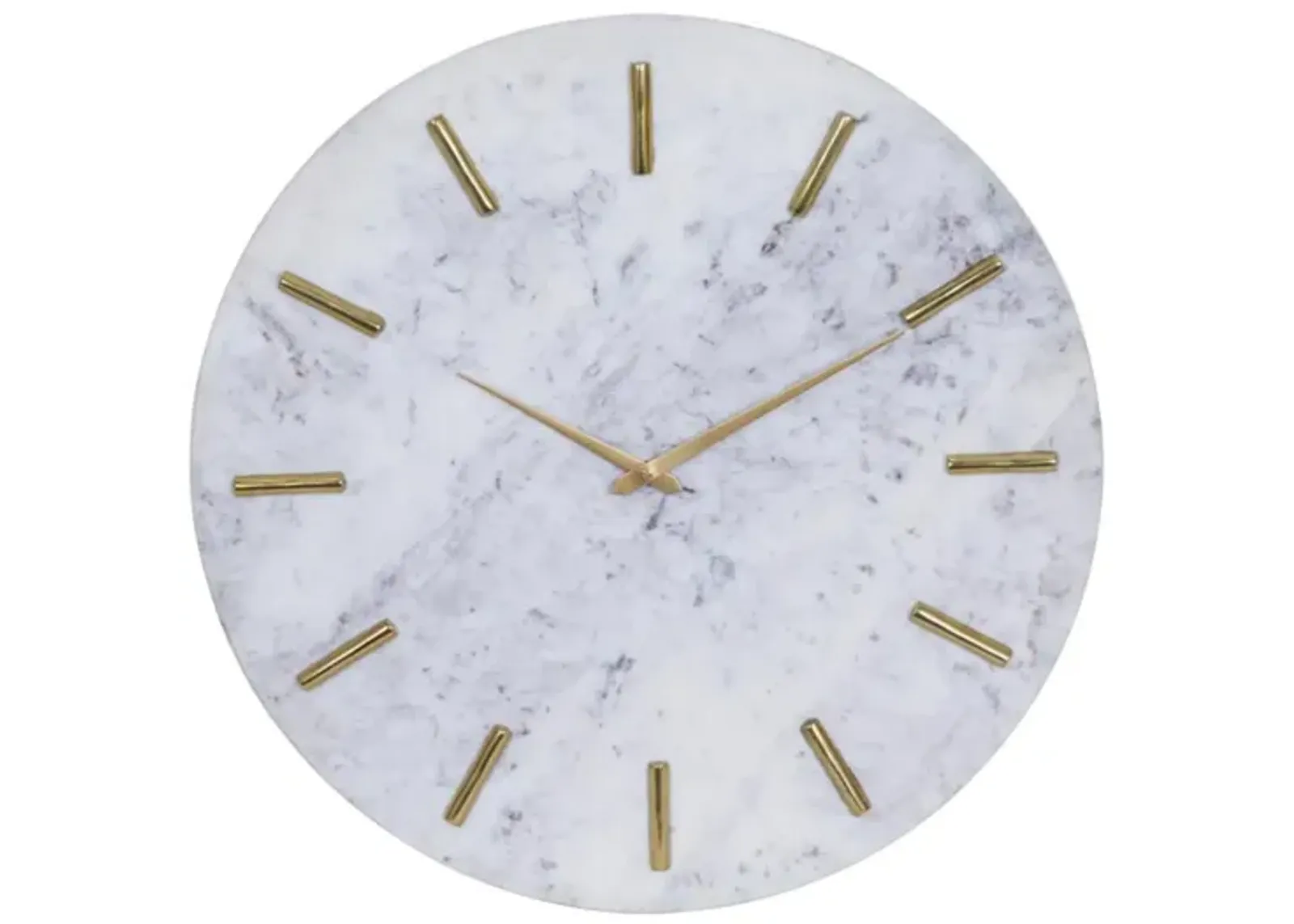 White Marble Wall Clock 20" Round