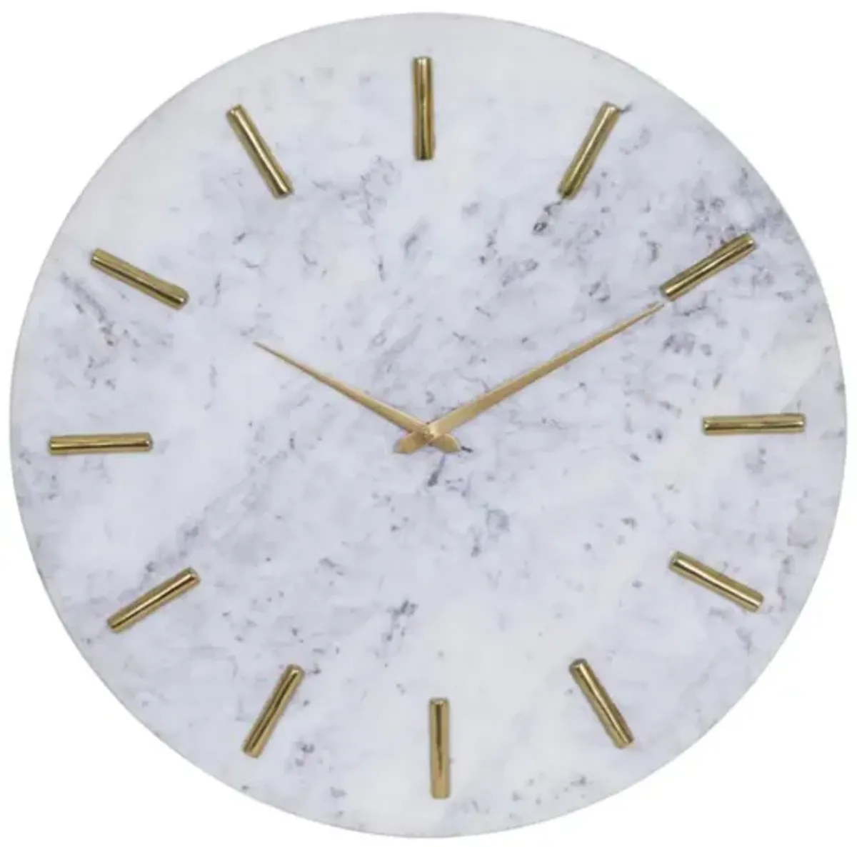 White Marble Wall Clock 20" Round