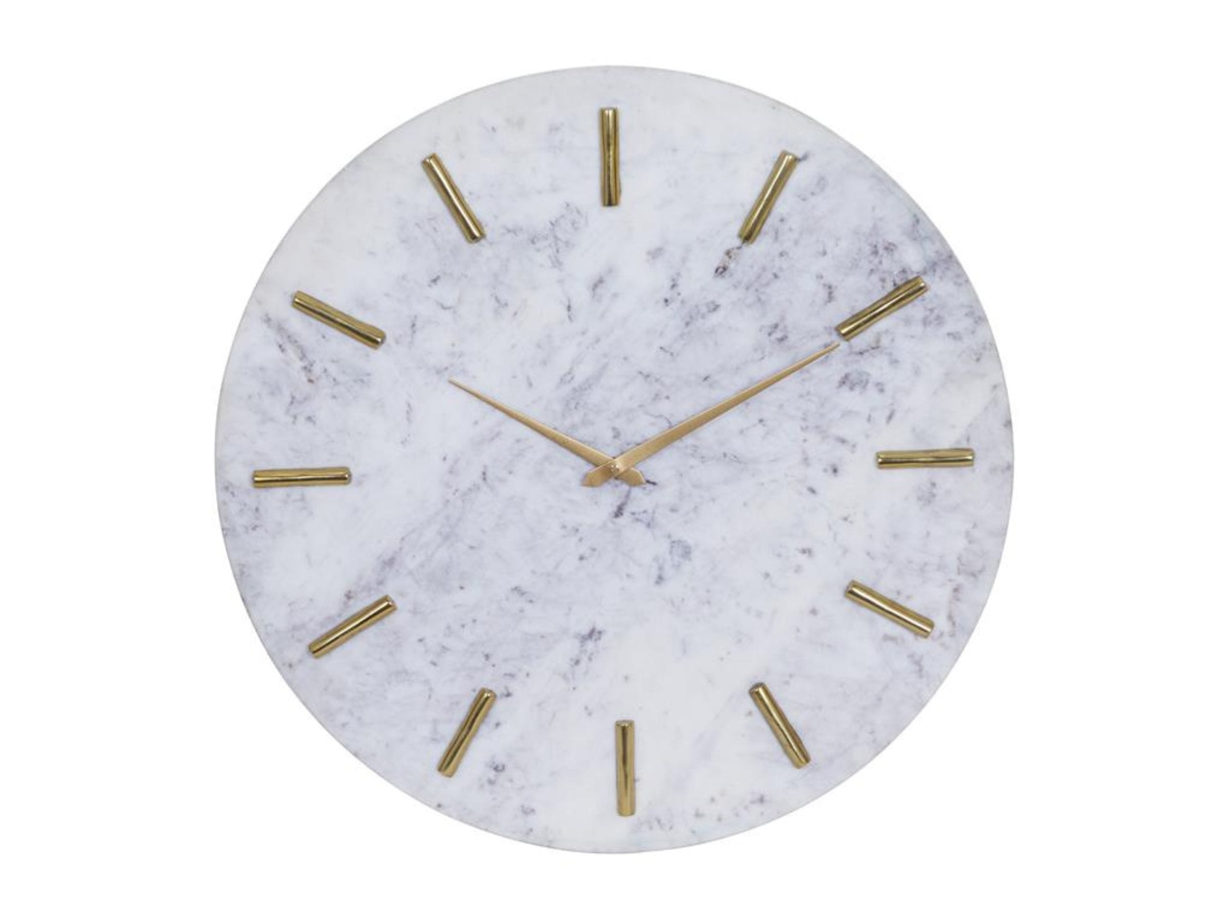 White Marble Wall Clock 20" Round