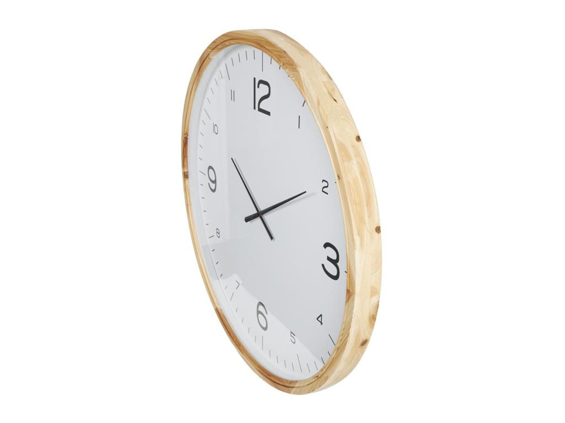 Natural Wood Frame Wall Clock 36" Round