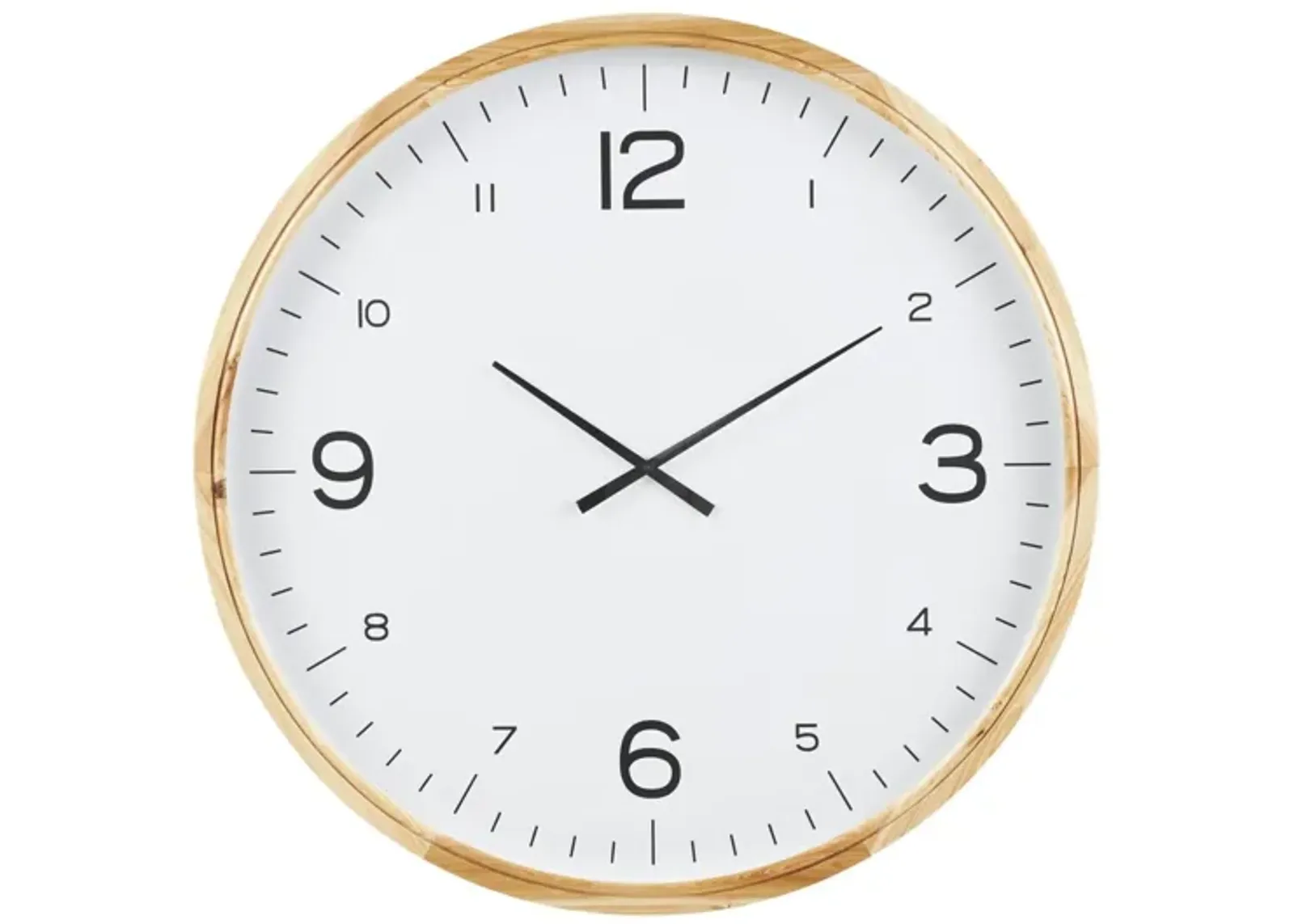 Natural Wood Frame Wall Clock 36" Round