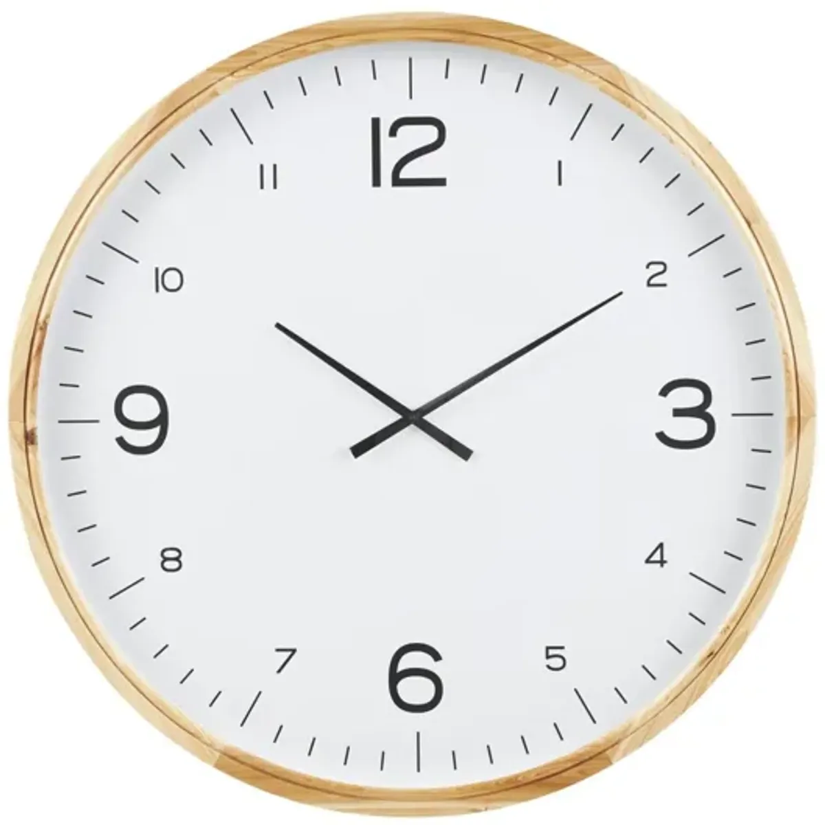 Natural Wood Frame Wall Clock 36" Round