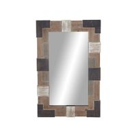 Brown and Black Wood Wall Mirror 29"W x 46"H