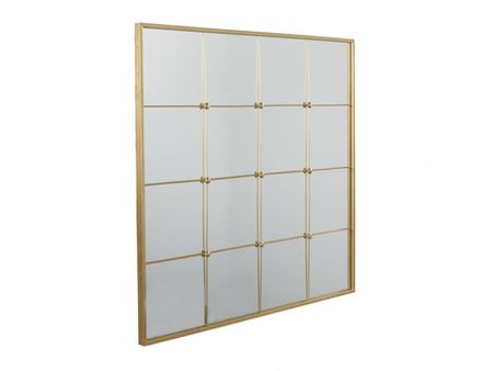 Gold Metal Square Wall Mirror 36"W x 36"H