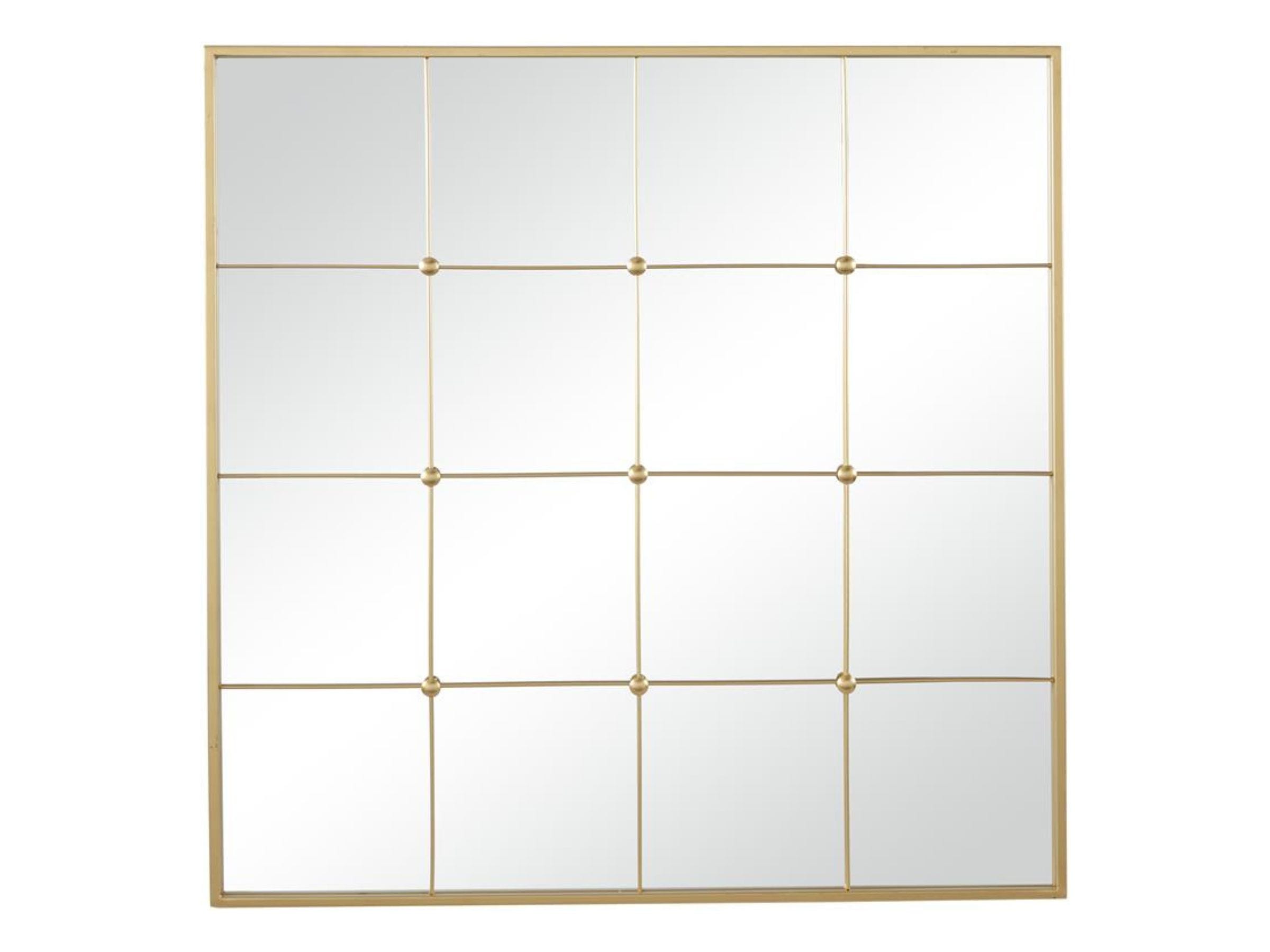 Gold Metal Square Wall Mirror 36"W x 36"H