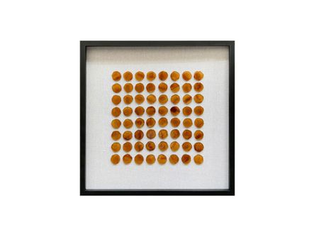 Amber-Colored Agate Stone Framed Shadow Box 24"W x 24"H