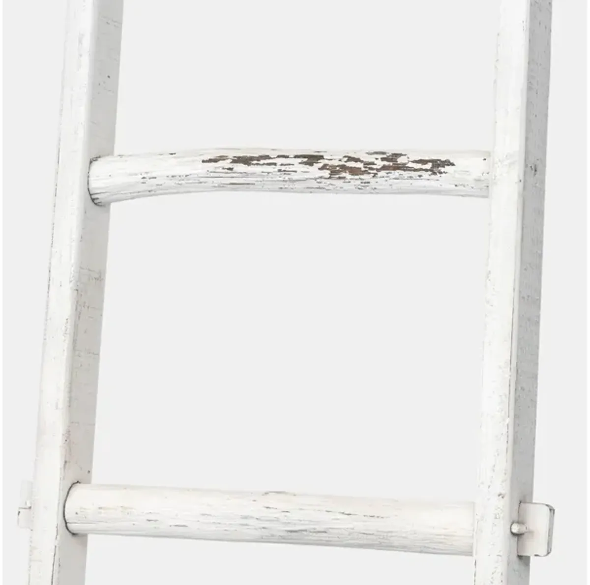 White Distressed Wood Ladder 19"W x 76"H