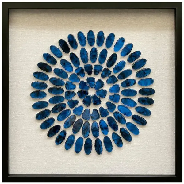 Caspian Agate Stone Framed Shadow Box 24"W x 24"H
