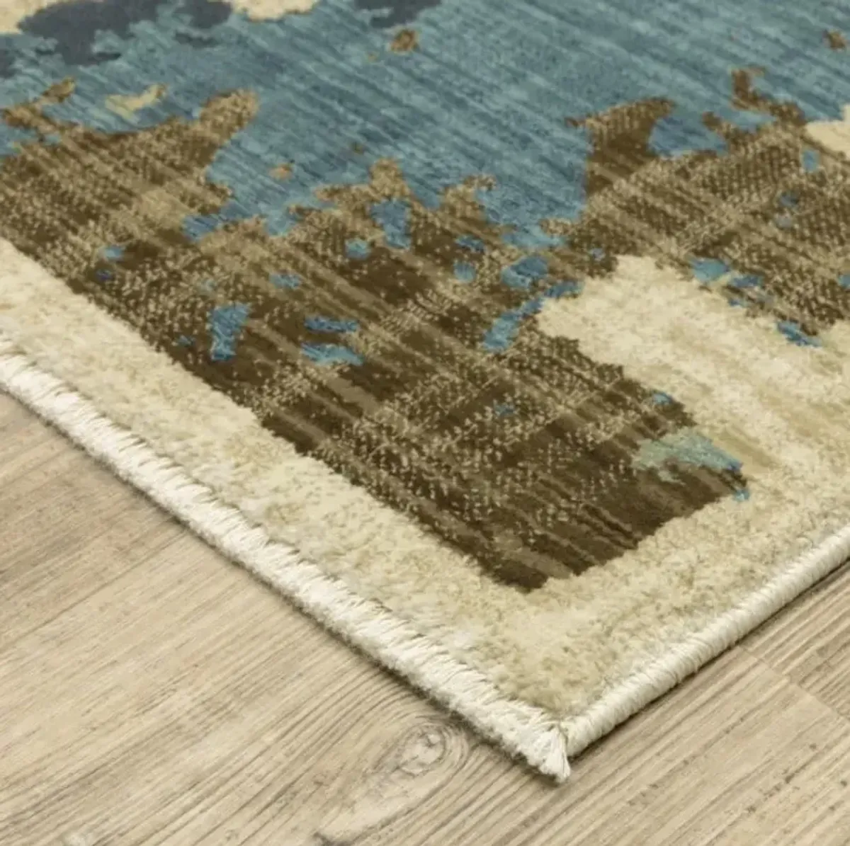 Reed Green/Tan/Brown/Blue Abstract Area Rug 7'10"W x 10'10"L