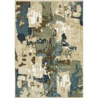 Reed Green/Tan/Brown/Blue Abstract Area Rug 7'10"W x 10'10"L