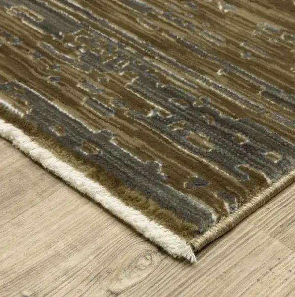 Reed Green/Tan/Brown Ombre Area Rug 5'3"W x 7'6"L