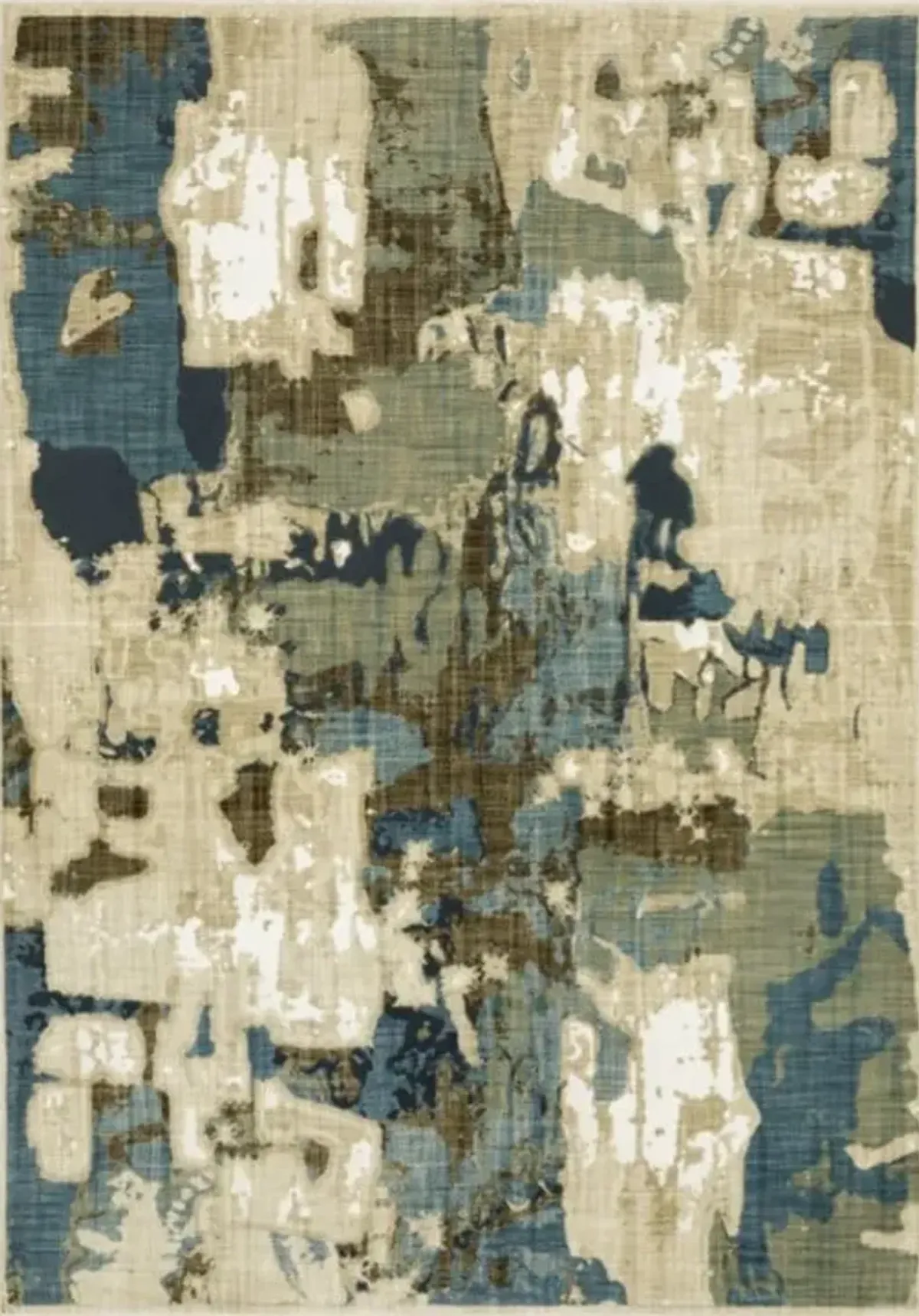 Reed Green/Tan/Brown/Blue Abstract Area Rug 5'3"W x 7'6"L