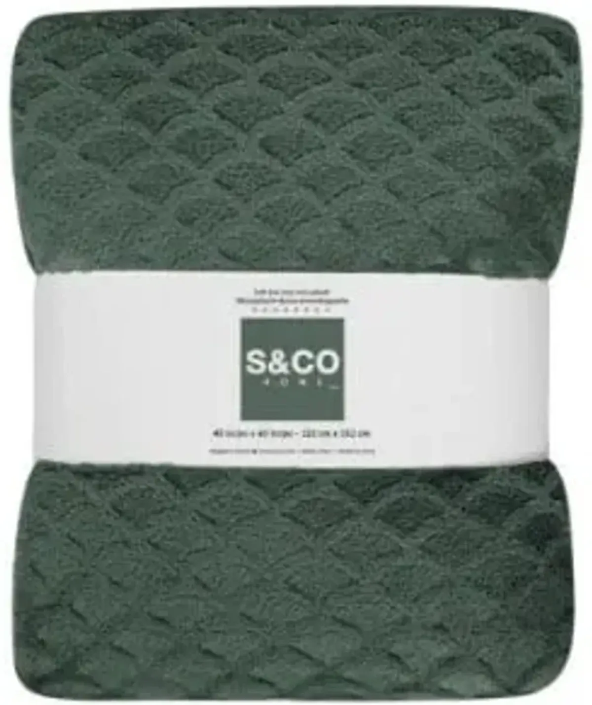 Dark Green Textured Scallop Throw 48"W x 60"L