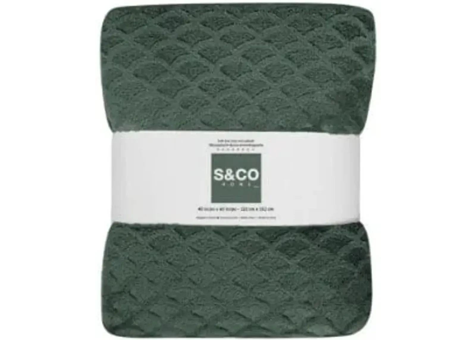 Dark Green Textured Scallop Throw 48"W x 60"L