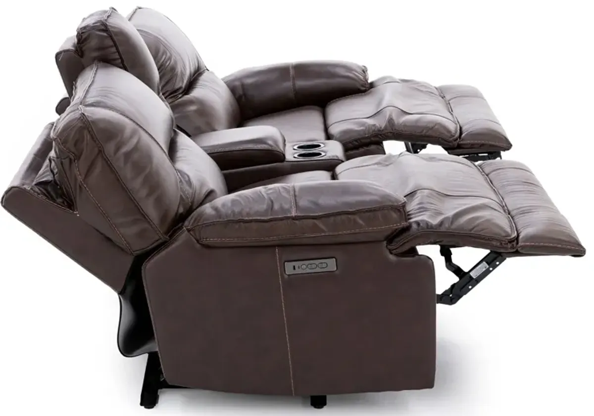 Mustang 3-Pc. Power Headrest Reclining Console Loveseat