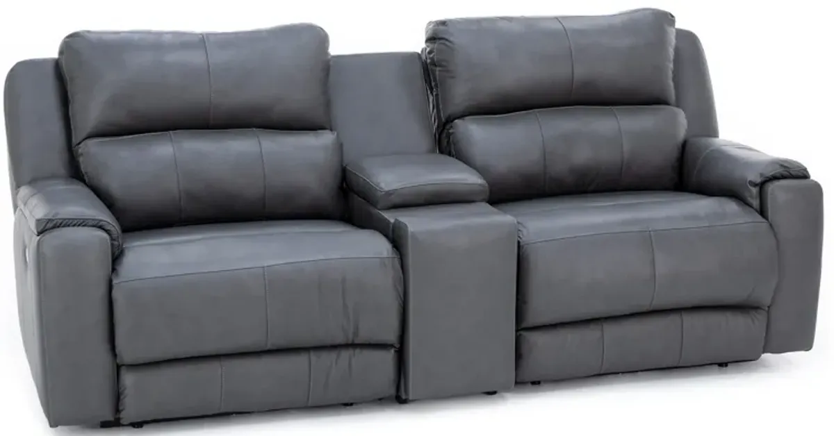 Kai 3-Pc. Leather Power Headrest Wall Saver Reclining Console Loveseat