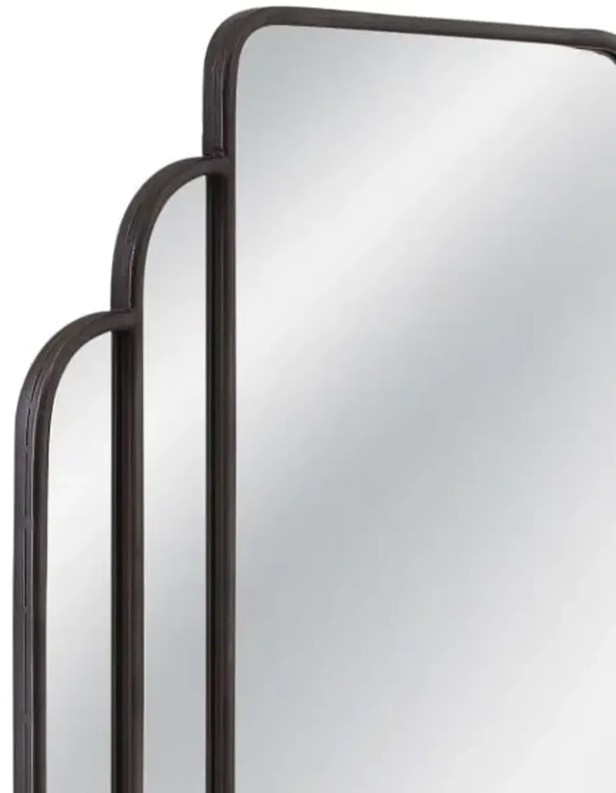 Black Metal Art Deco Leaner Mirror 35"W x 71"H