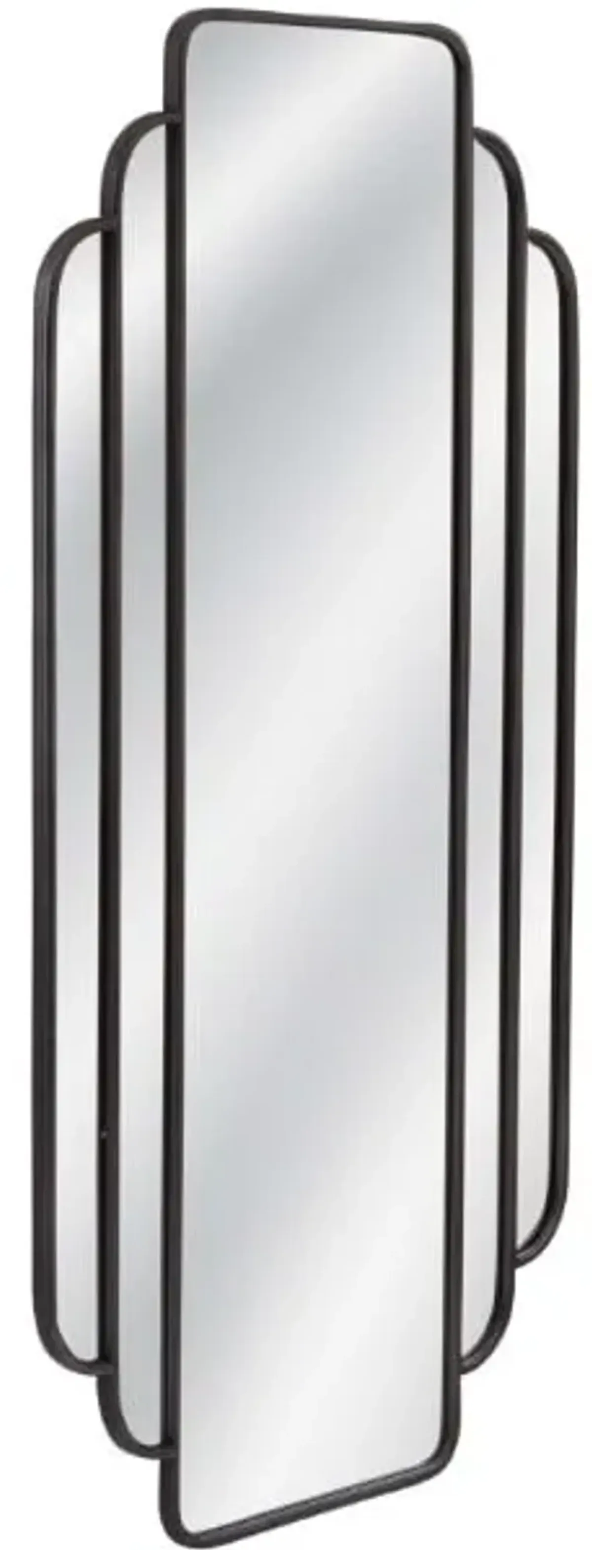 Black Metal Art Deco Leaner Mirror 35"W x 71"H