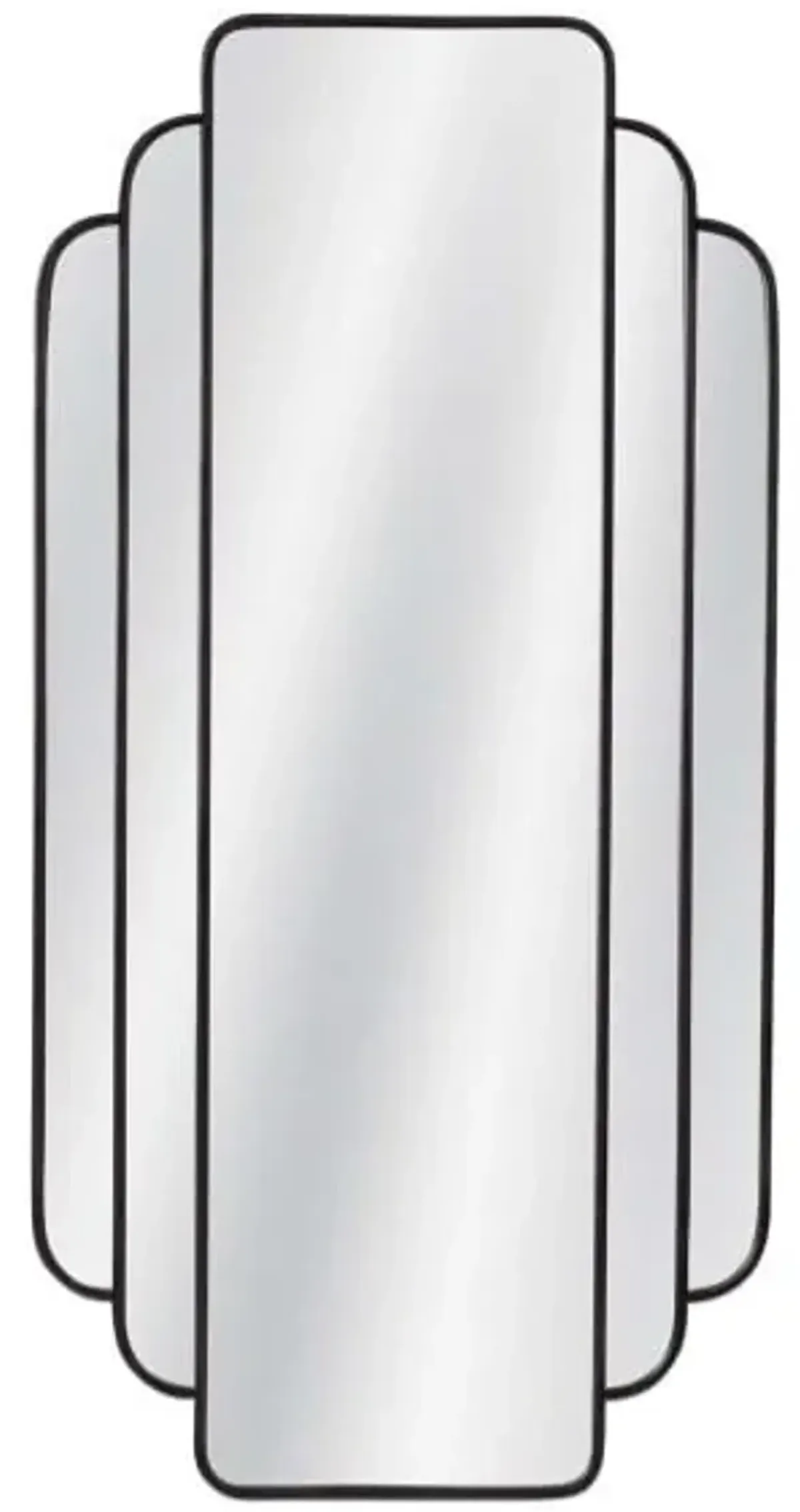 Black Metal Art Deco Leaner Mirror 35"W x 71"H