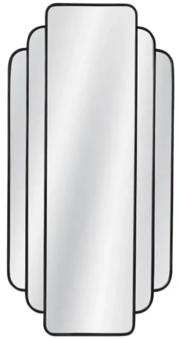 Black Metal Art Deco Leaner Mirror 35"W x 71"H