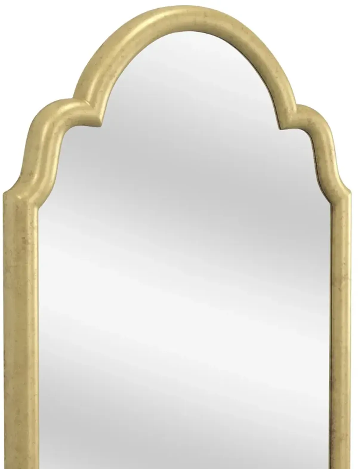Antique Gold Wood Arched Leaner Mirror 24"W x 54"H