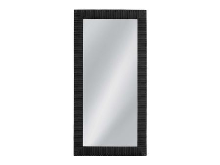 Matte Black Carved Frame Leaner Mirror 32"W x 72"H