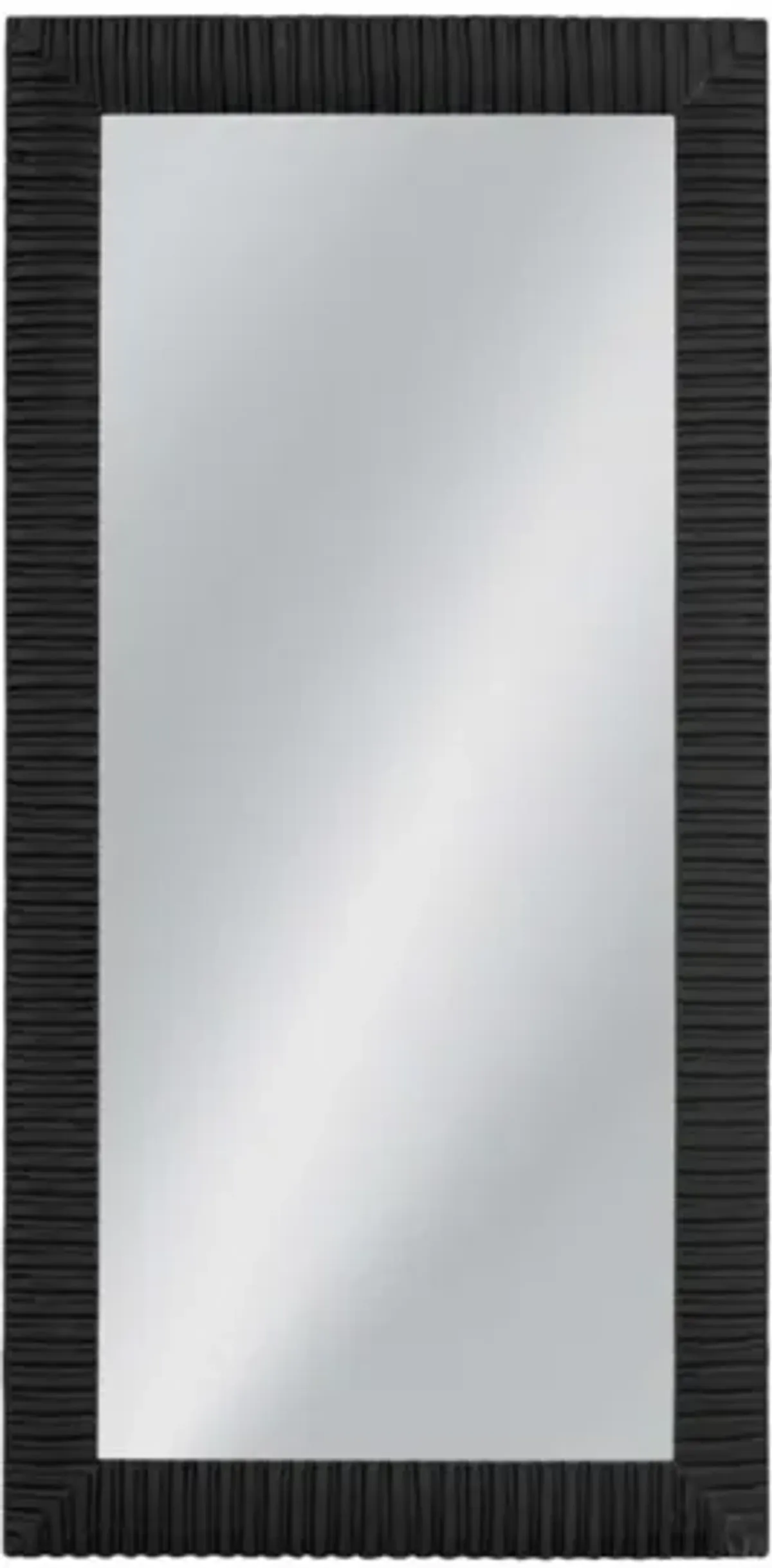 Matte Black Carved Frame Leaner Mirror 32"W x 72"H