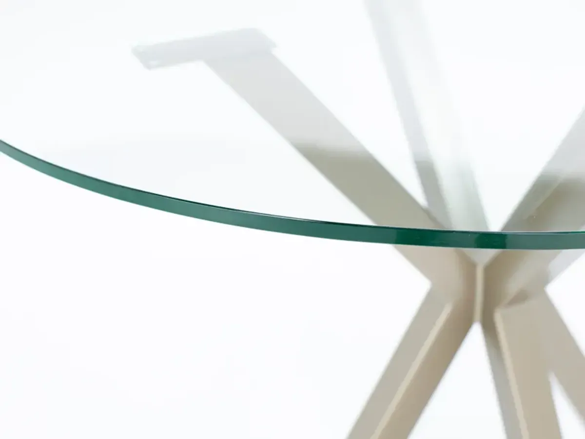 Asterisk 42" Round Counter Table In Champagne