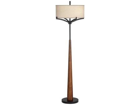 Black Walnut Floor Lamp 65.5"H