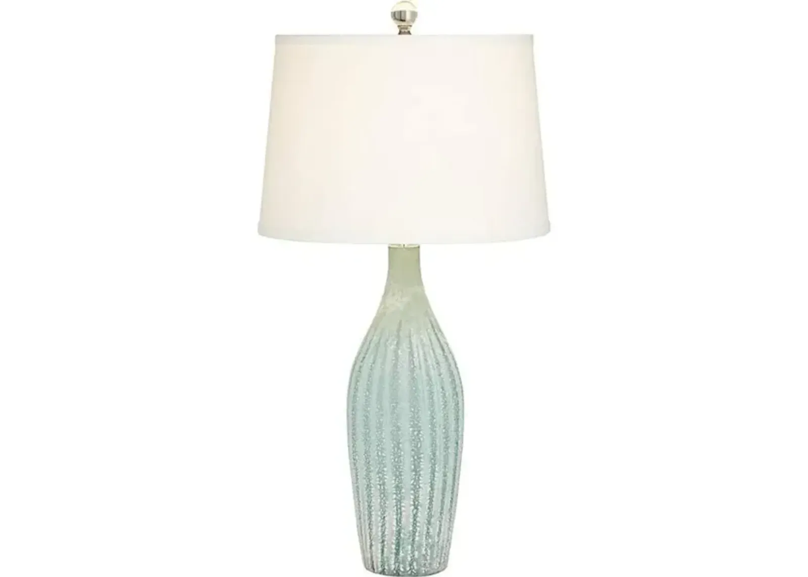 Light Green Glass Table Lamp 30"H