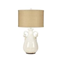White Ceramic with Handles Table Lamp 29"H