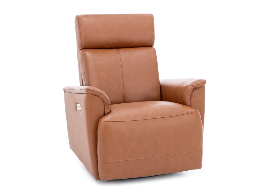 Camp Leather Fully Loaded Swivel Glider Recliner