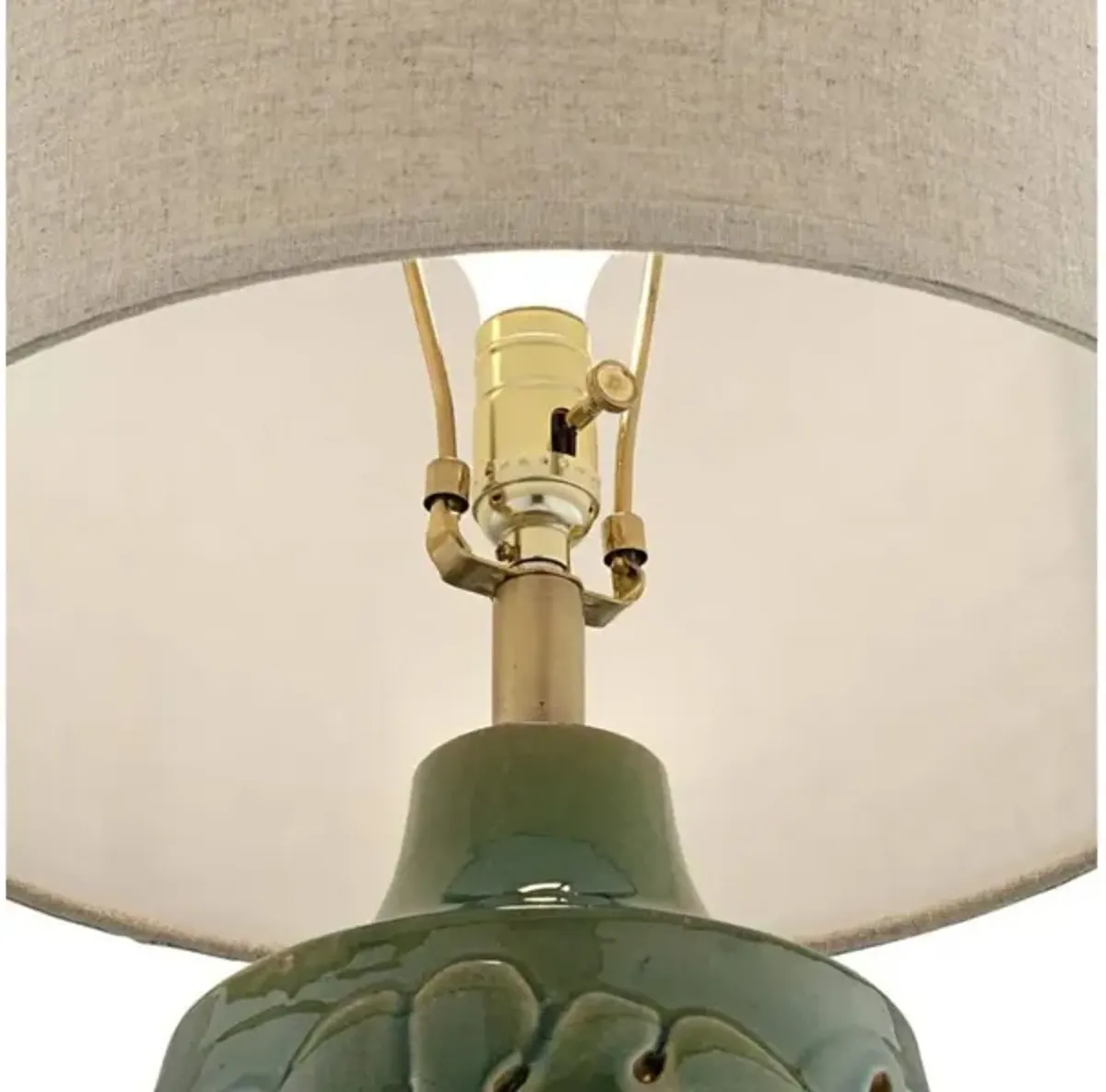 Green Leaves Nightlight Ceramic Table Lamp 26"H