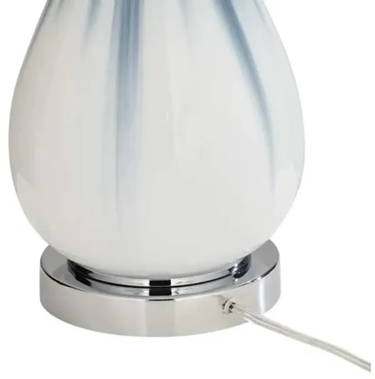 White and Navy Glass Table Lamp 30.5"H