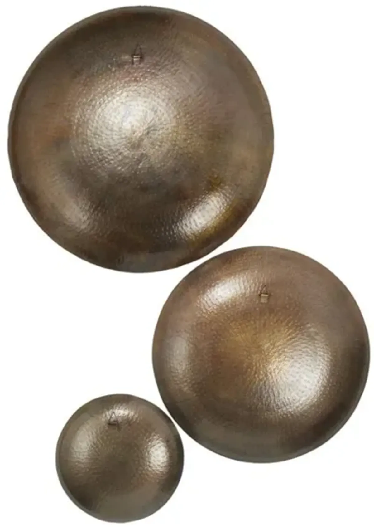 Set of 3 Bronze Metal Discs Wall Decor 17/29/35"H