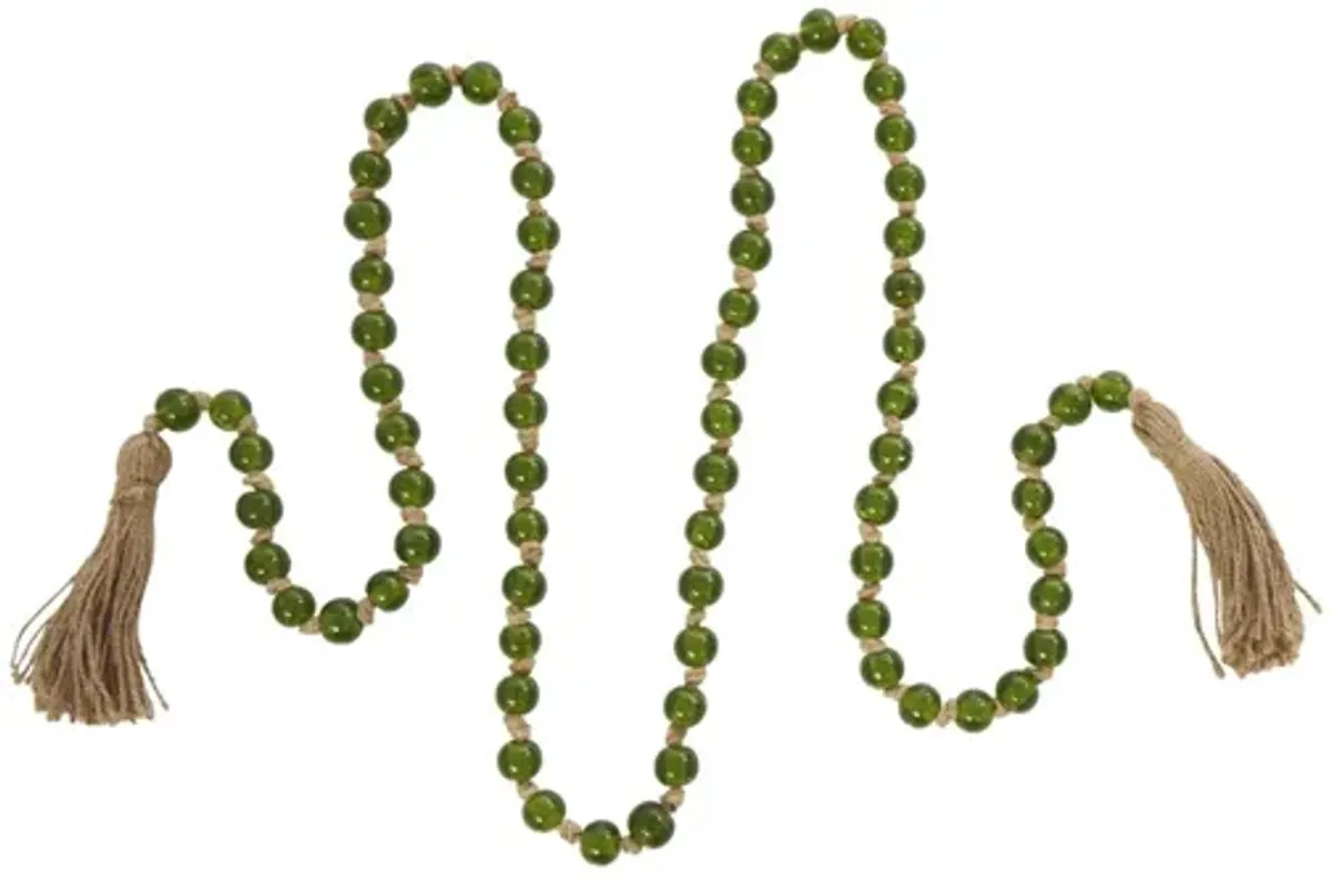 Green Glass Beads 87"L