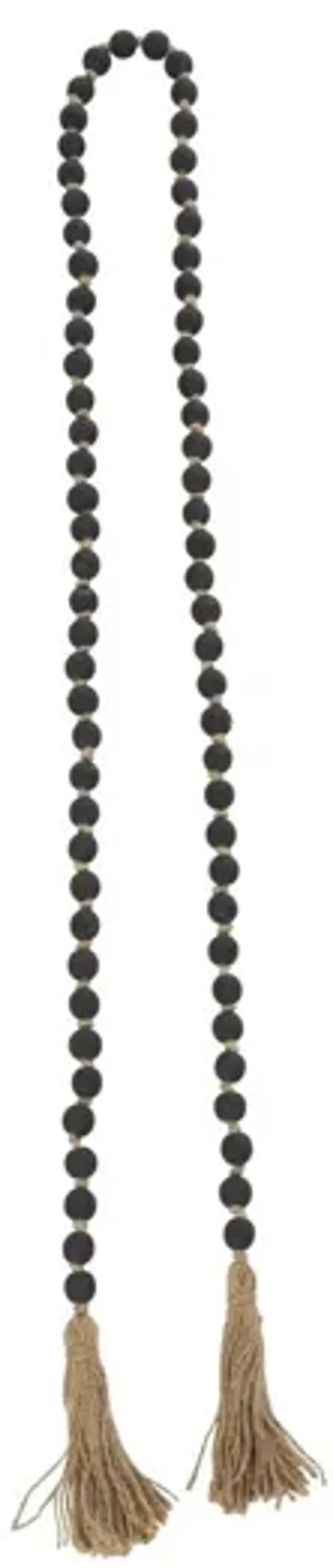 Black Frosted Glass Beads 83"L